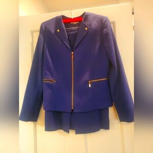 Tahari ASL navy skirt and blazer suit set - size 4